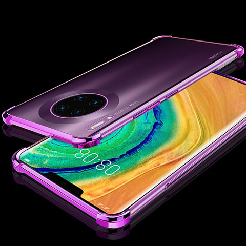 Coque Ultra Fine TPU Souple Housse Etui Transparente H04 pour Huawei Mate 30 Pro 5G Violet