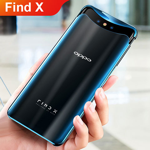 Coque Ultra Fine TPU Souple Housse Etui Transparente H04 pour Oppo Find X Bleu