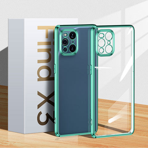 Coque Ultra Fine TPU Souple Housse Etui Transparente H04 pour Oppo Find X3 Pro 5G Vert