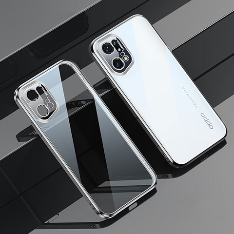 Coque Ultra Fine TPU Souple Housse Etui Transparente H04 pour Oppo Find X5 Pro 5G Argent