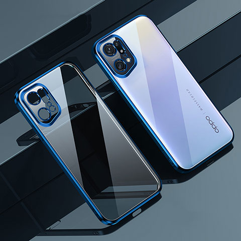 Coque Ultra Fine TPU Souple Housse Etui Transparente H04 pour Oppo Find X5 Pro 5G Bleu