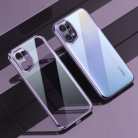 Coque Ultra Fine TPU Souple Housse Etui Transparente H04 pour Oppo Find X5 Pro 5G Violet