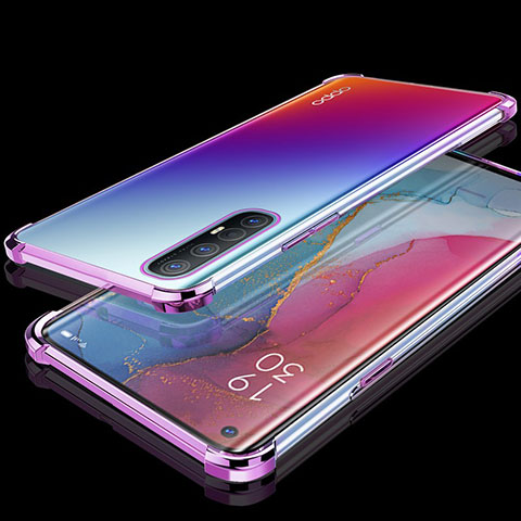 Coque Ultra Fine TPU Souple Housse Etui Transparente H04 pour Oppo Reno3 Pro Violet