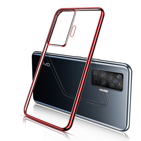 Coque Ultra Fine TPU Souple Housse Etui Transparente H04 pour Vivo X50 Pro 5G Rouge