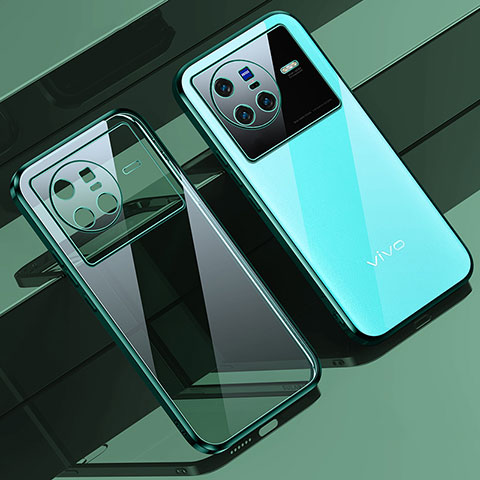 Coque Ultra Fine TPU Souple Housse Etui Transparente H04 pour Vivo X80 5G Vert