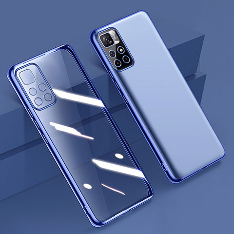 Coque Ultra Fine TPU Souple Housse Etui Transparente H04 pour Xiaomi Redmi Note 11S 5G Bleu