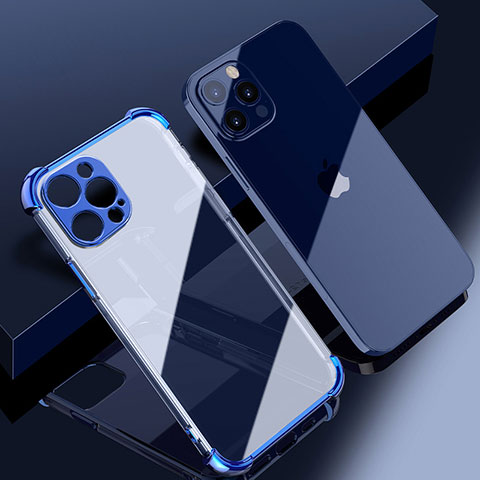 Coque Ultra Fine TPU Souple Housse Etui Transparente H06 pour Apple iPhone 13 Pro Max Bleu