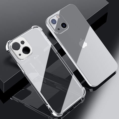 Coque Ultra Fine TPU Souple Housse Etui Transparente H06 pour Apple iPhone 15 Argent