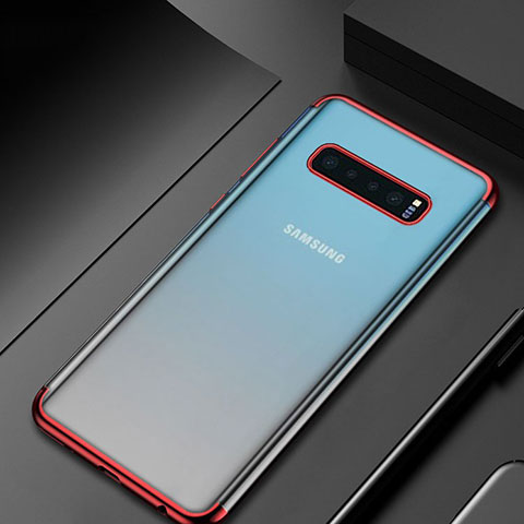 Coque Ultra Fine TPU Souple Housse Etui Transparente H07 pour Samsung Galaxy S10 5G Rouge