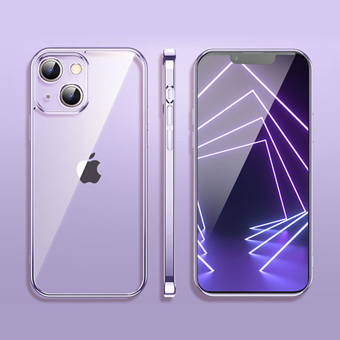 Coque Ultra Fine TPU Souple Housse Etui Transparente H09 pour Apple iPhone 14 Plus Violet