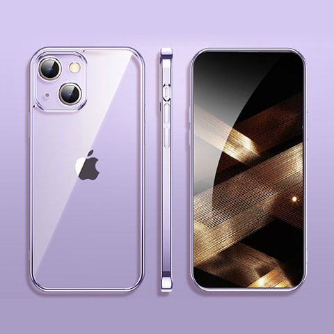 Coque Ultra Fine TPU Souple Housse Etui Transparente H09 pour Apple iPhone 15 Plus Violet