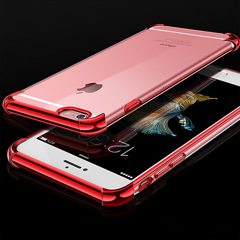 Coque Ultra Fine TPU Souple Housse Etui Transparente HC01 pour Apple iPhone 6 Rouge