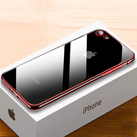 Coque Ultra Fine TPU Souple Housse Etui Transparente HC02 pour Apple iPhone 7 Plus Rouge