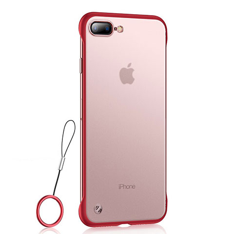 Coque Ultra Fine TPU Souple Housse Etui Transparente HT02 pour Apple iPhone 7 Plus Rouge