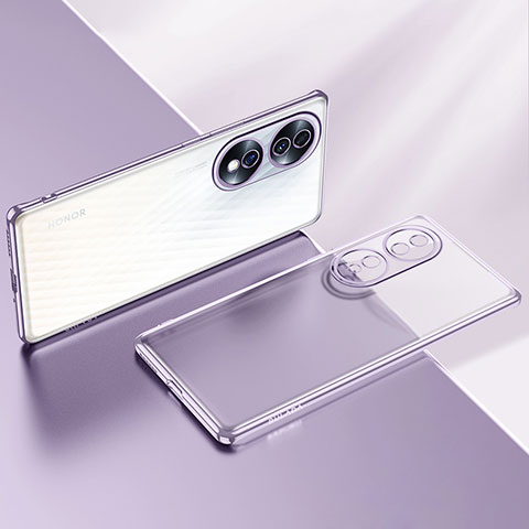 Coque Ultra Fine TPU Souple Housse Etui Transparente LD1 pour Huawei Honor 70 5G Violet