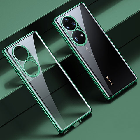 Coque Ultra Fine TPU Souple Housse Etui Transparente LD1 pour Huawei P50 Pro Vert