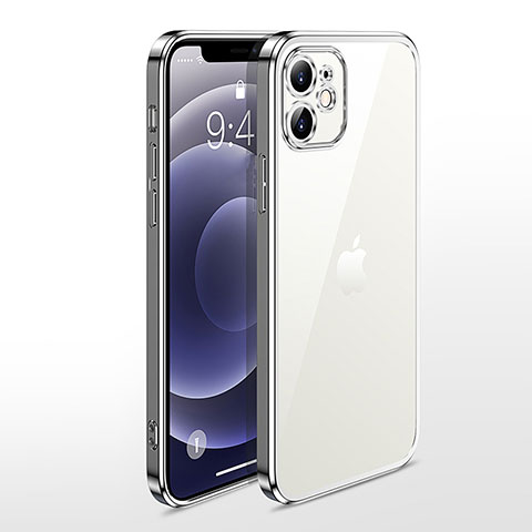 Coque Ultra Fine TPU Souple Housse Etui Transparente N04 pour Apple iPhone 12 Mini Argent