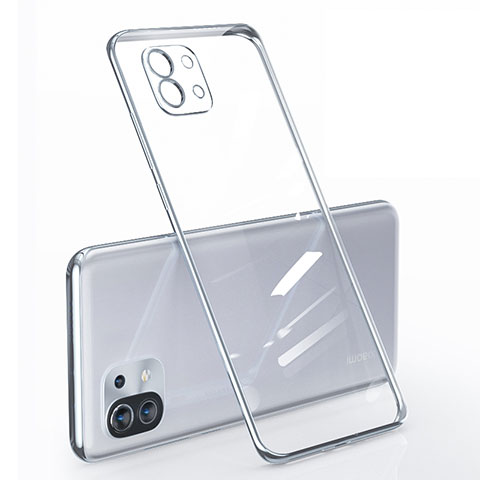 Coque Ultra Fine TPU Souple Housse Etui Transparente pour Xiaomi Mi 11 Lite 4G Argent