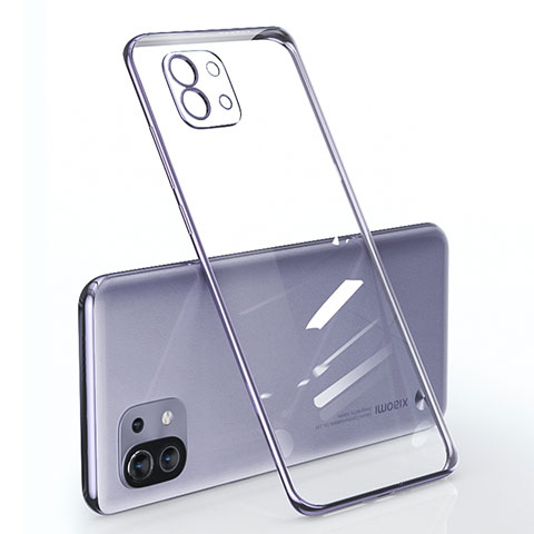 Coque Ultra Fine TPU Souple Housse Etui Transparente pour Xiaomi Mi 11 Lite 5G NE Violet