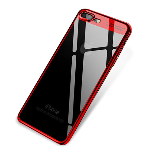 Coque Ultra Fine TPU Souple Housse Etui Transparente Q03 pour Apple iPhone 7 Plus Rouge