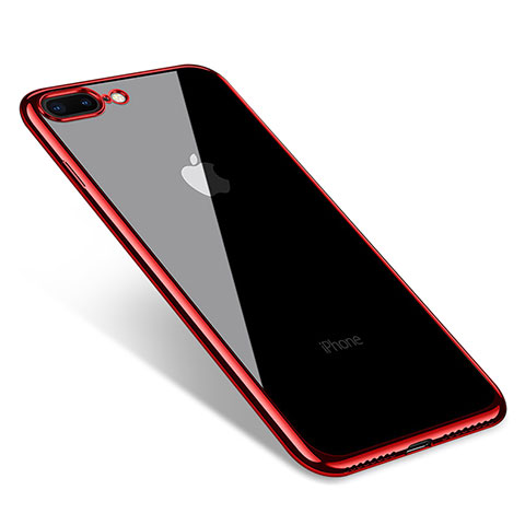 Coque Ultra Fine TPU Souple Housse Etui Transparente Q06 pour Apple iPhone 7 Plus Rouge