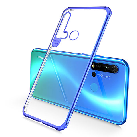 Coque Ultra Fine TPU Souple Housse Etui Transparente S01 pour Huawei Nova 5i Bleu