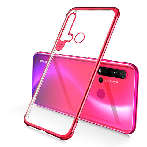 Coque Ultra Fine TPU Souple Housse Etui Transparente S01 pour Huawei Nova 5i Rouge