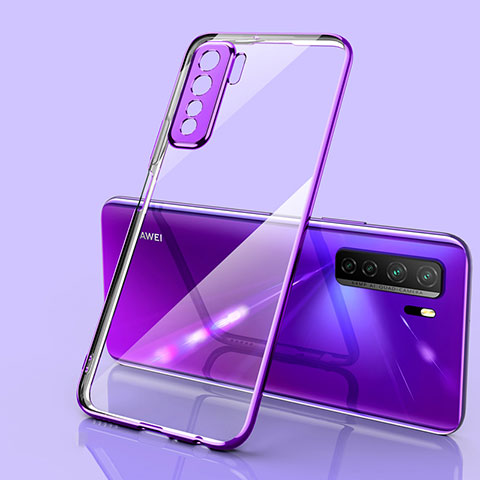 Coque Ultra Fine TPU Souple Housse Etui Transparente S01 pour Huawei Nova 7 SE 5G Violet