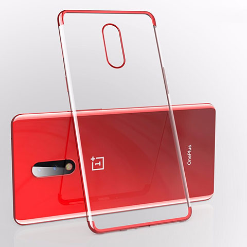 Coque Ultra Fine TPU Souple Housse Etui Transparente S01 pour OnePlus 7 Rouge