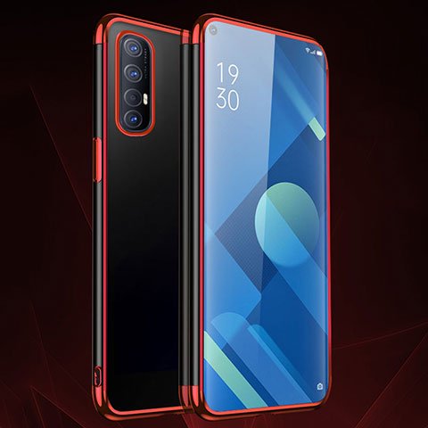 Coque Ultra Fine TPU Souple Housse Etui Transparente S01 pour Oppo Reno3 Pro Rouge