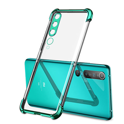 Coque Ultra Fine TPU Souple Housse Etui Transparente S01 pour Xiaomi Mi 10 Vert