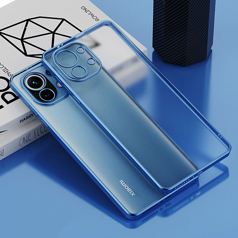 Coque Ultra Fine TPU Souple Housse Etui Transparente S01 pour Xiaomi Mi 11 Lite 5G Bleu