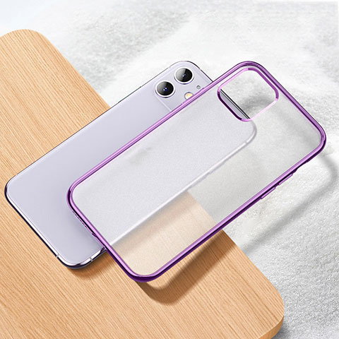 Coque Ultra Fine TPU Souple Housse Etui Transparente S02 pour Apple iPhone 11 Violet