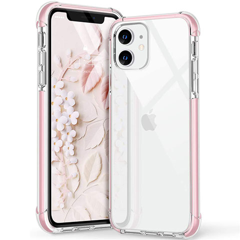 Coque Ultra Fine TPU Souple Housse Etui Transparente S02 pour Apple iPhone 12 Mini Rose