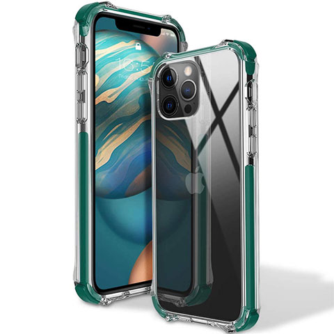 Coque Ultra Fine TPU Souple Housse Etui Transparente S02 pour Apple iPhone 12 Pro Vert