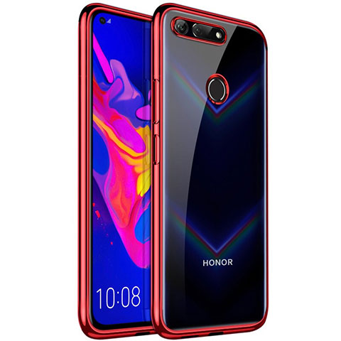 Coque Ultra Fine TPU Souple Housse Etui Transparente S02 pour Huawei Honor View 20 Rouge