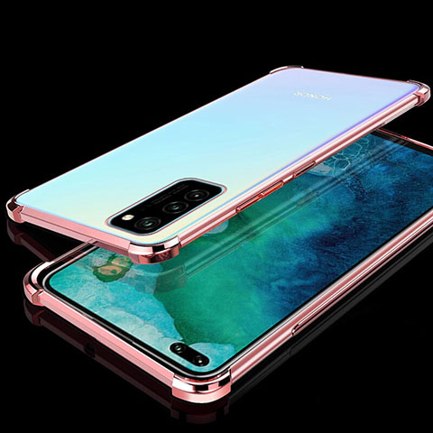 Coque Ultra Fine TPU Souple Housse Etui Transparente S02 pour Huawei Honor View 30 5G Or Rose