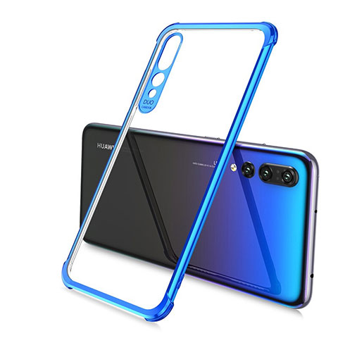 Coque Ultra Fine TPU Souple Housse Etui Transparente S02 pour Huawei P20 Pro Bleu