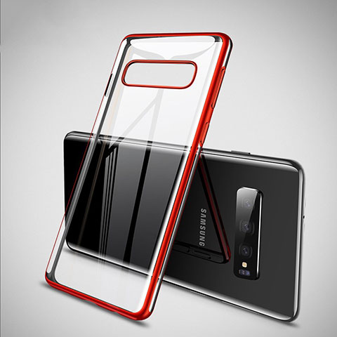 Coque Ultra Fine TPU Souple Housse Etui Transparente S02 pour Samsung Galaxy S10 Plus Rouge