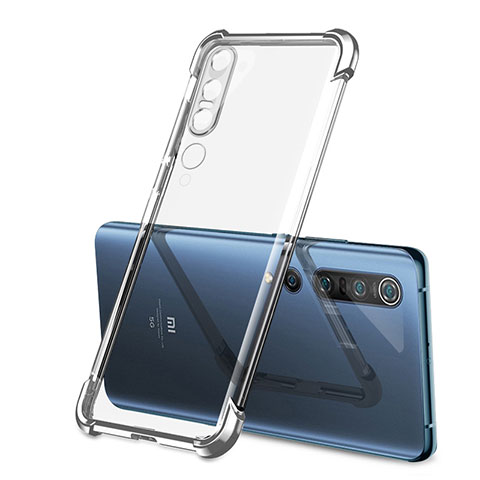 Coque Ultra Fine TPU Souple Housse Etui Transparente S02 pour Xiaomi Mi 10 Pro Argent