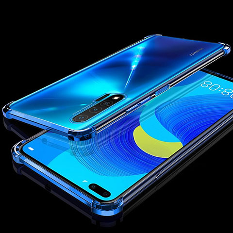 Coque Ultra Fine TPU Souple Housse Etui Transparente S03 pour Huawei Nova 6 Bleu