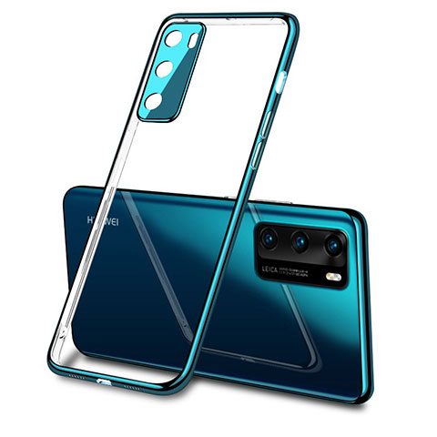 Coque Ultra Fine TPU Souple Housse Etui Transparente S03 pour Huawei P40 Cyan