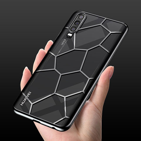 Coque Ultra Fine TPU Souple Housse Etui Transparente S04 pour Huawei P30 Noir