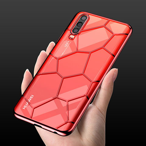 Coque Ultra Fine TPU Souple Housse Etui Transparente S04 pour Huawei P30 Rouge