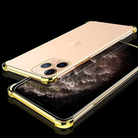 Coque Ultra Fine TPU Souple Housse Etui Transparente S05 pour Apple iPhone 11 Pro Max Or