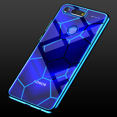 Coque Ultra Fine TPU Souple Housse Etui Transparente S05 pour Huawei Honor V20 Bleu