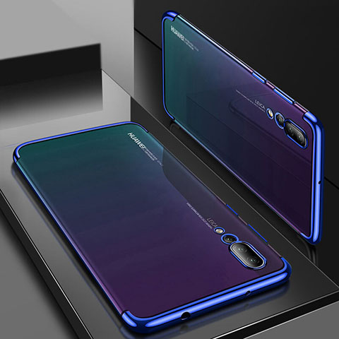 Coque Ultra Fine TPU Souple Housse Etui Transparente S05 pour Huawei P20 Pro Bleu