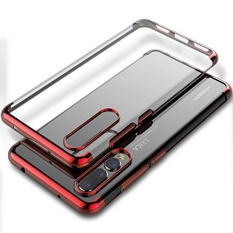 Coque Ultra Fine TPU Souple Housse Etui Transparente S06 pour Huawei P20 Pro Rouge