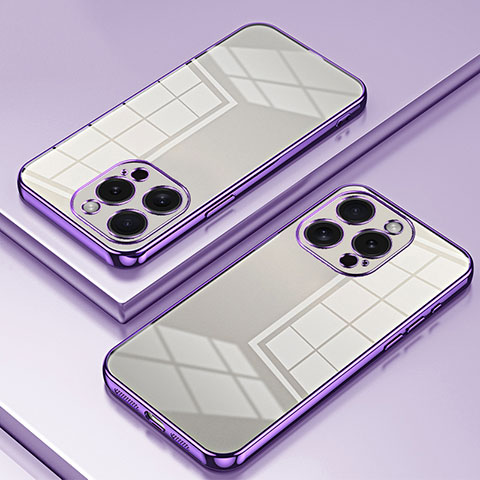 Coque Ultra Fine TPU Souple Housse Etui Transparente SY1 pour Apple iPhone 16 Pro Violet