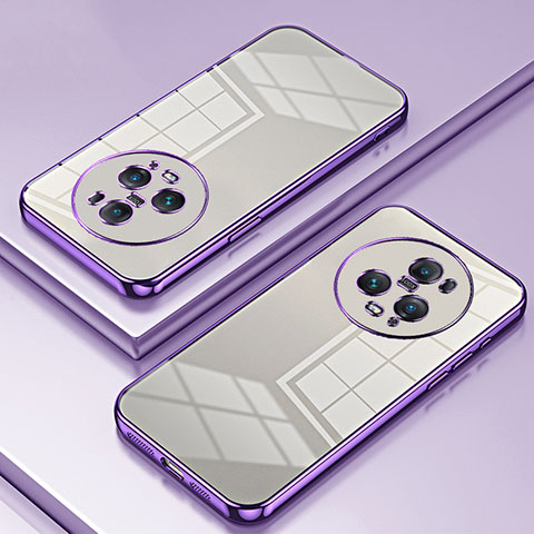 Coque Ultra Fine TPU Souple Housse Etui Transparente SY1 pour Huawei Honor Magic5 Pro 5G Violet